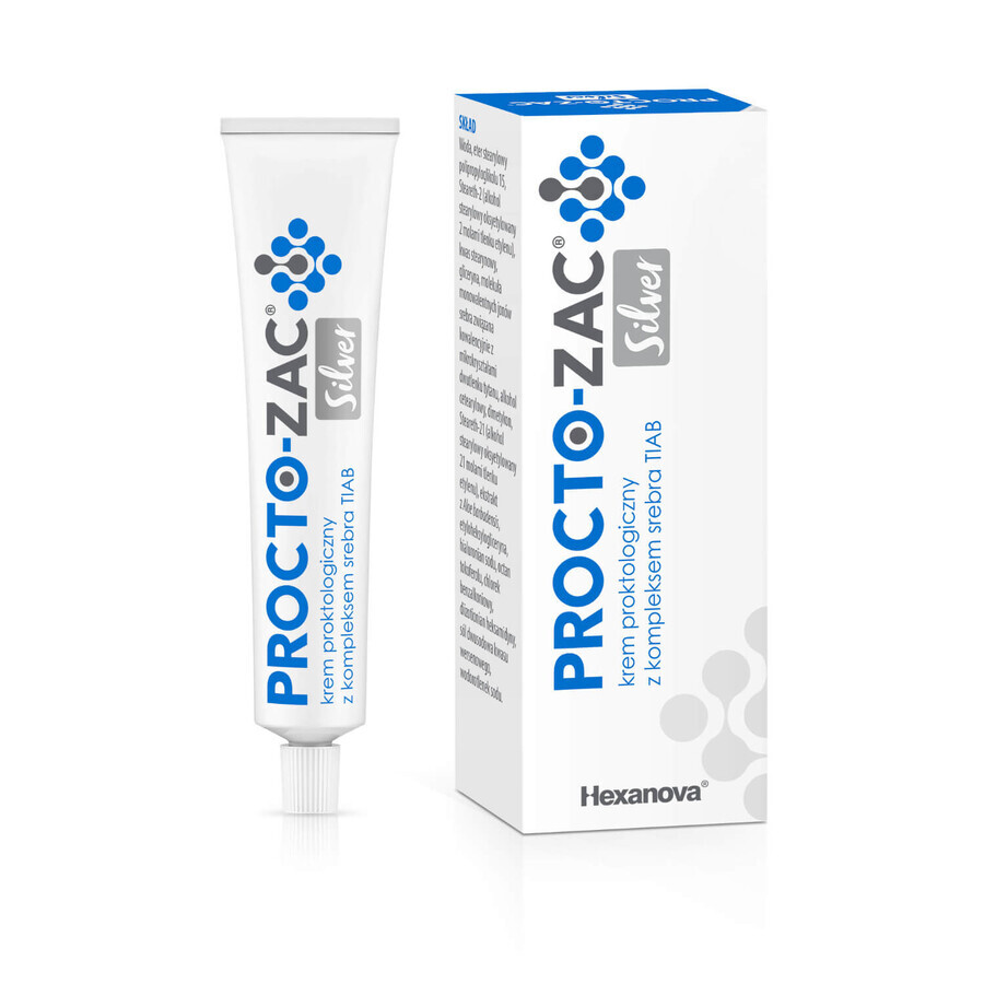 Procto-Zac Silver, proctologische crème met TIAB zilvercomplex, 25 ml