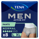 Tena Men Active Fit Pants, Absorbent Underpants for Men, Size L/XL, 95-130cm, Normal, 8 Pieces