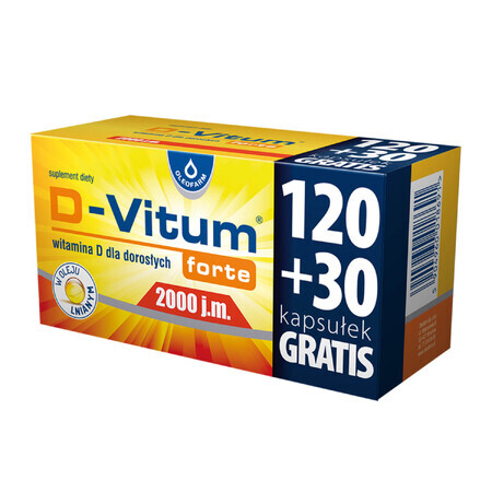 D-Vitum Forte 2000 IE, 120 capsules + 30 capsules gratis