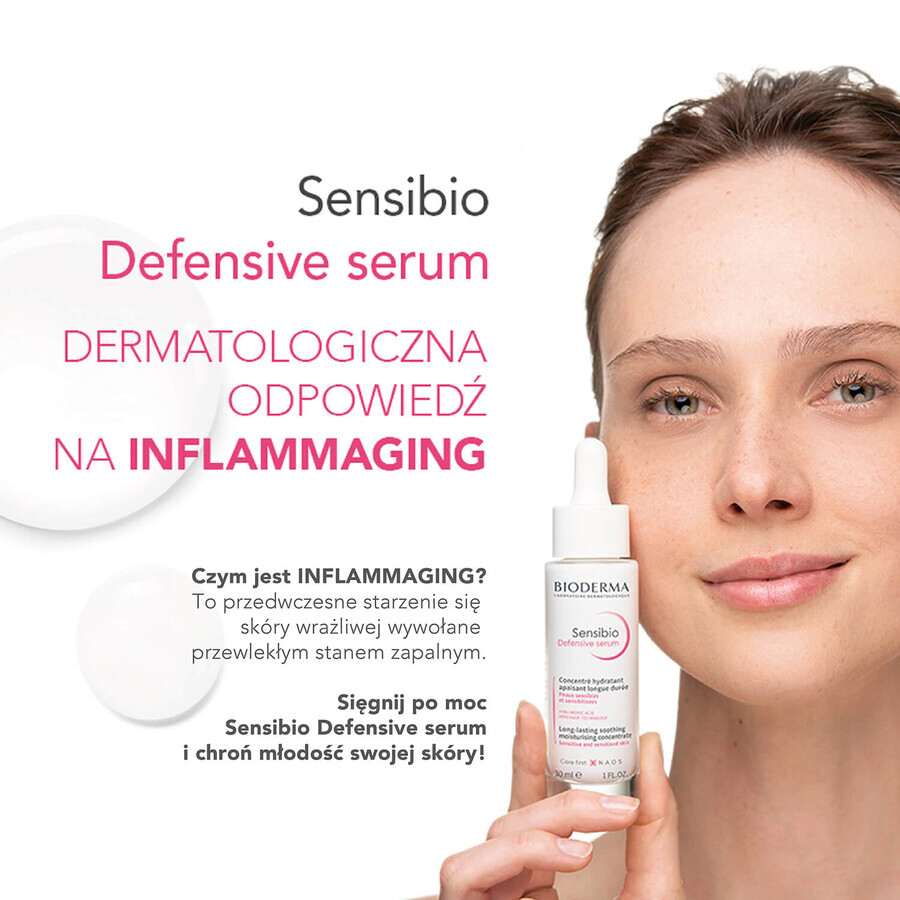 Bioderma Sensibio Defensive, verzachtend vochtinbrengend serum voor het gezicht, gevoelige huid, 30 ml