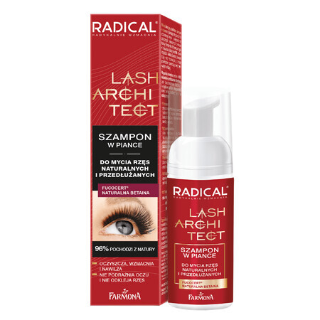 Farmona Radical Lash Architect, schuimshampoo voor natuurlijke en verlengde wimpers, 50 ml