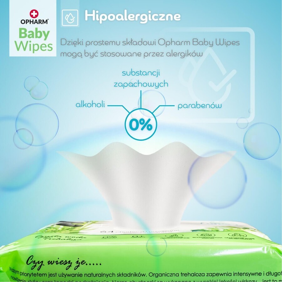 Opharm babydoekjes, vochtige doekjes, 99% water, 64 stuks