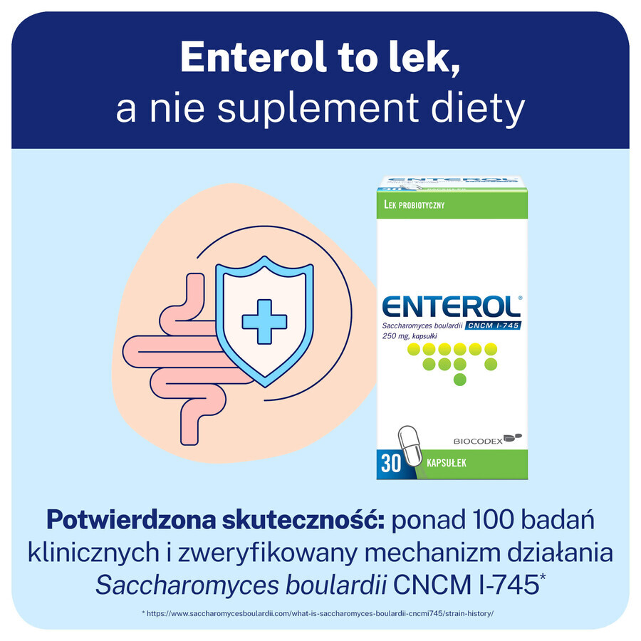 Enterol, 250 mg, 30 capsules