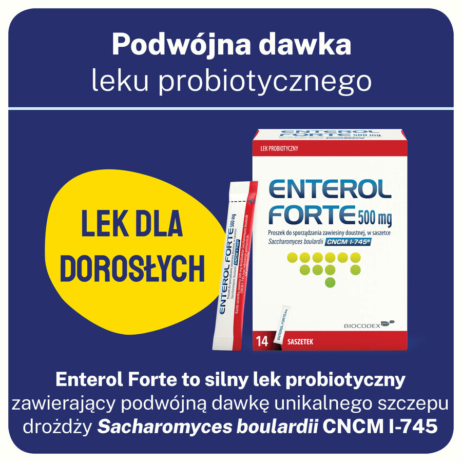 Enterol Forte 500 mg, 14 sachets