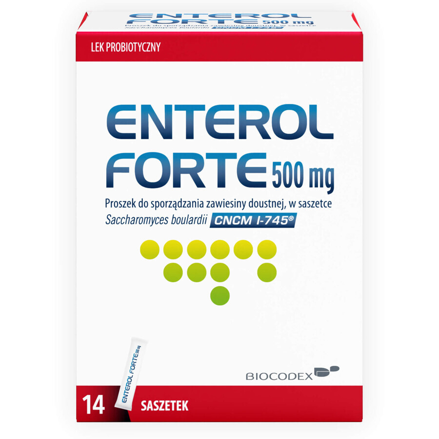 Enterol Forte 500 mg, 14 sachets