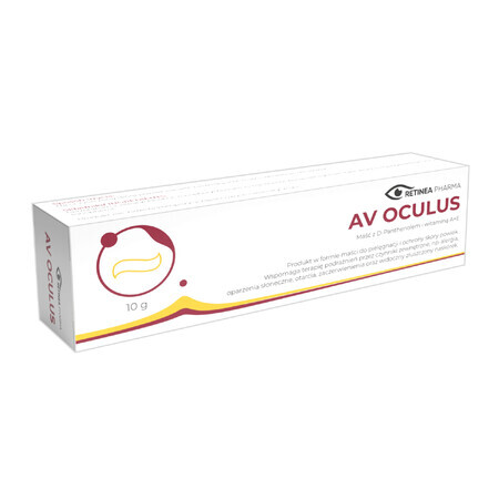 Av Oculus, ointment with D-panthenol and vitamin A + E for the care and protection of the skin of the eyelids, 10 g