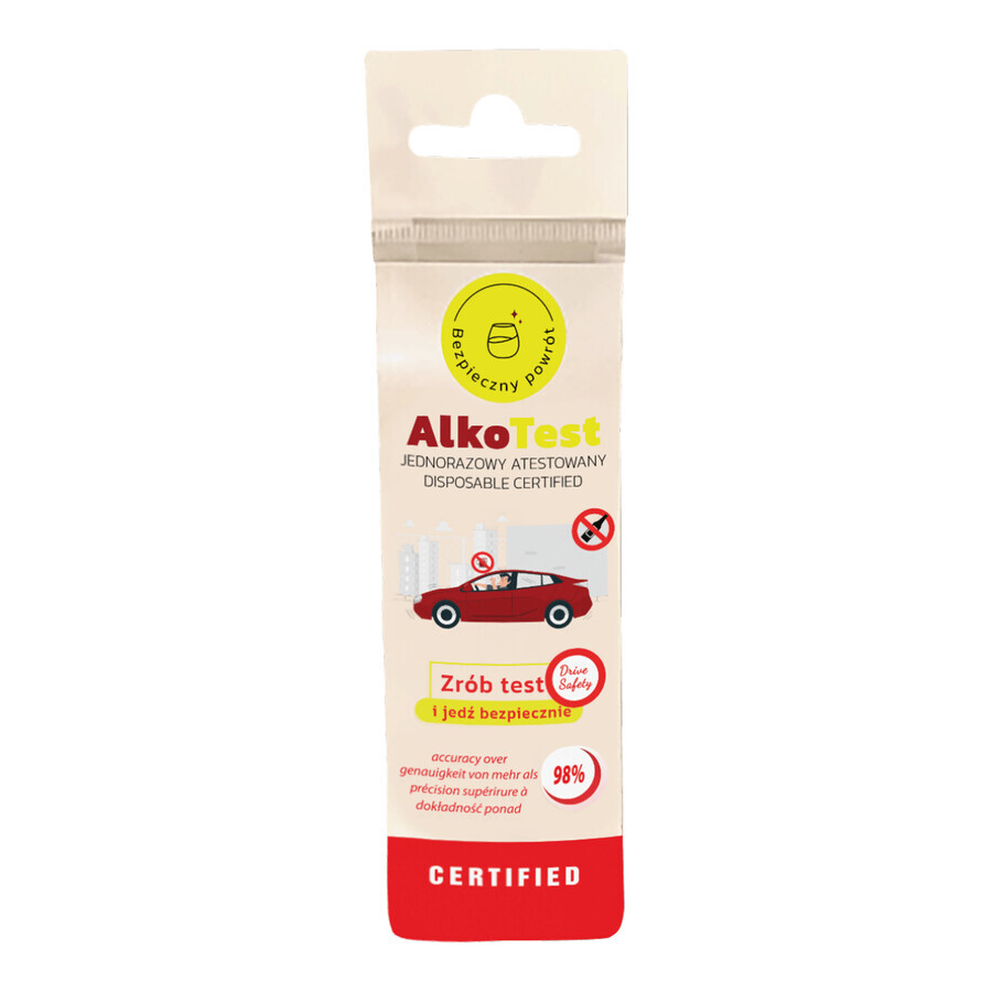 AlkoTest, disposable breath alcohol test, 1 pc