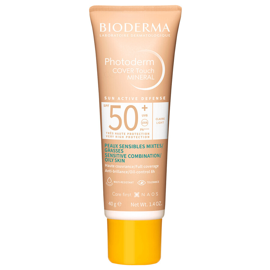 Bioderma Photoderm Cover Touch Mineral, dekkende minerale vloeistof, licht, SPF 50+, 40 g