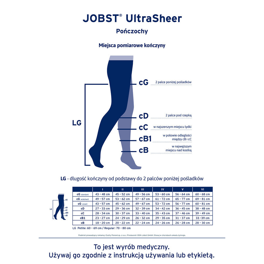 Jobst Ultra Sheer, compressiekousen, CCL2, gesloten teen, maat 3, naturel