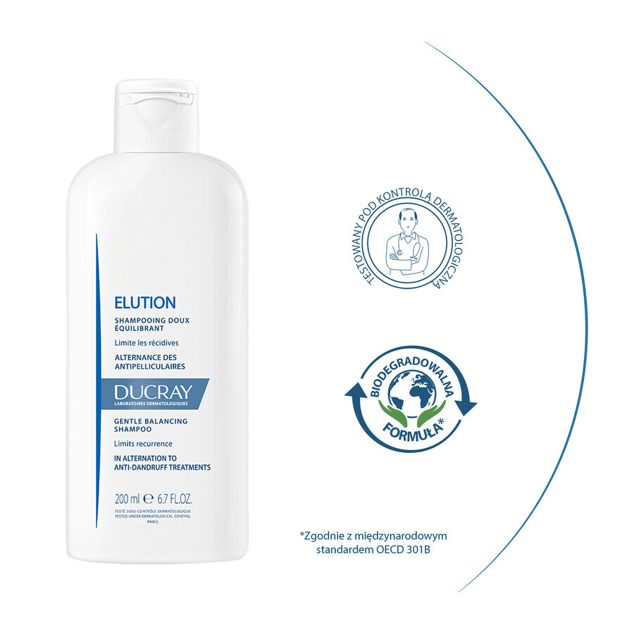 Ducray Elution, delicate shampoo to restore the balance of the scalp, 400ml