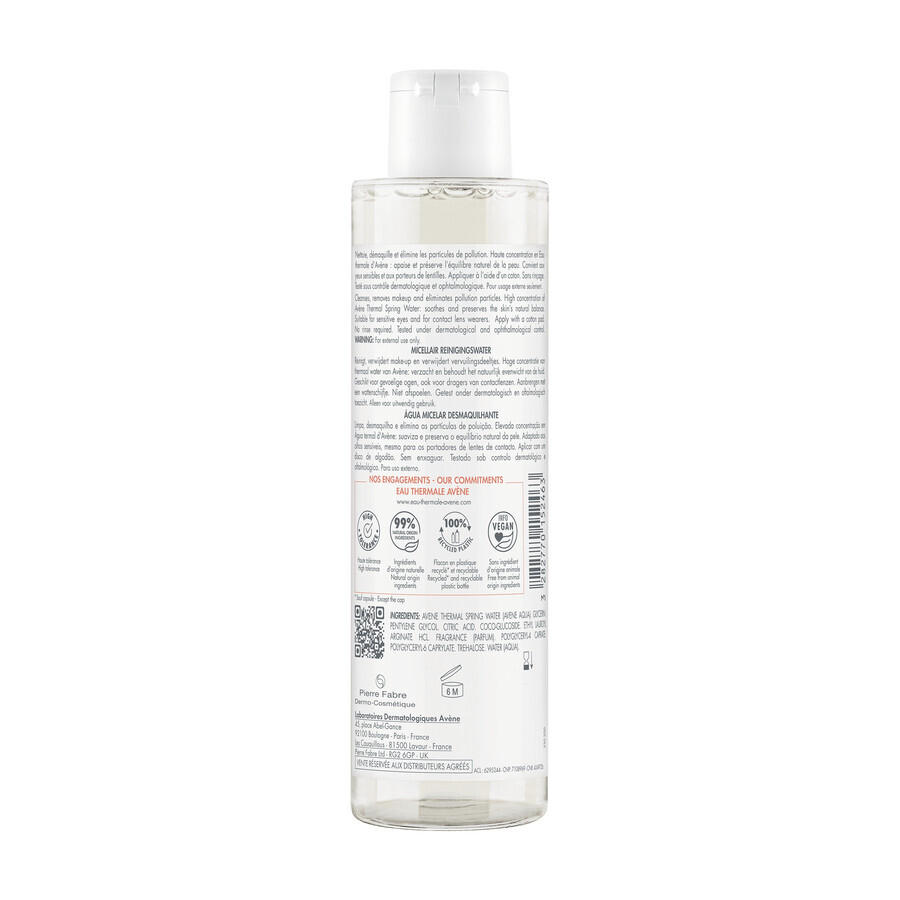 Avène Les Essentiels, démaquillant micellaire, peaux sensibles, 200 ml