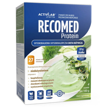 ActivLab Pharma RecoMed Protein, preparat nutritiv, cremă de castraveți, 100 g x 4 plicuri