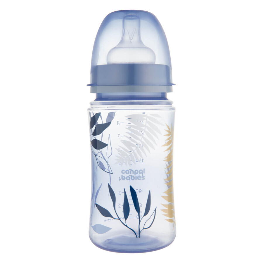 Canpol Baby's EasyStart, antikoliekfles, wijde opening, Gold, blauw, 35/240, vanaf 3 maanden, 240 ml