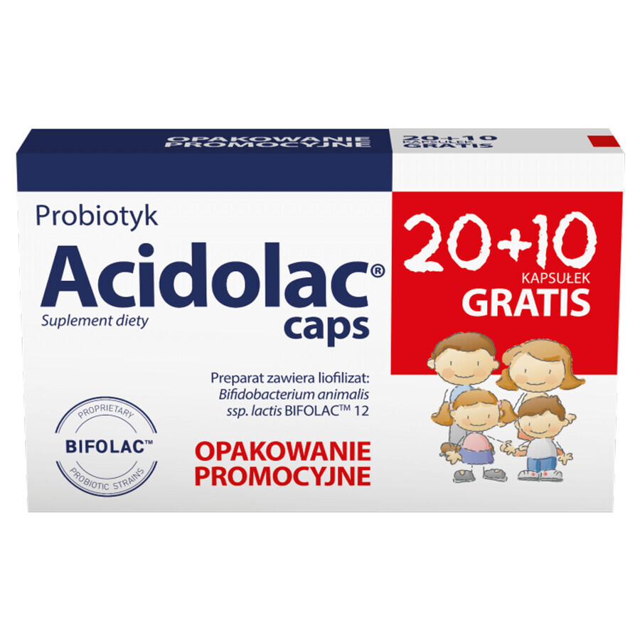 Acidolac Caps, 20 capsules + 10 free capsules