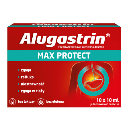 Alugastrin Max Protect, orale suspensie, 10 sachets