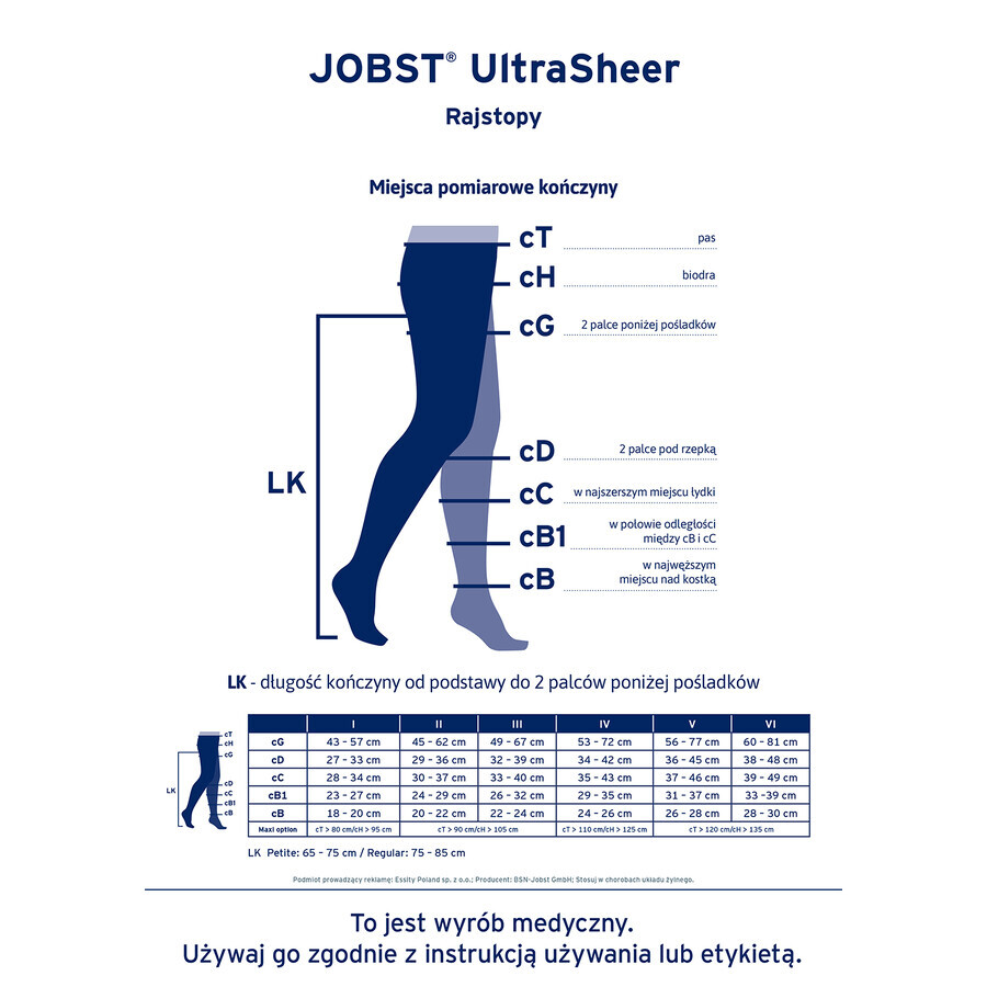 Jobst Ultra Sheer, compressiekousen, CCL2, gesloten teen, maat 2, naturel