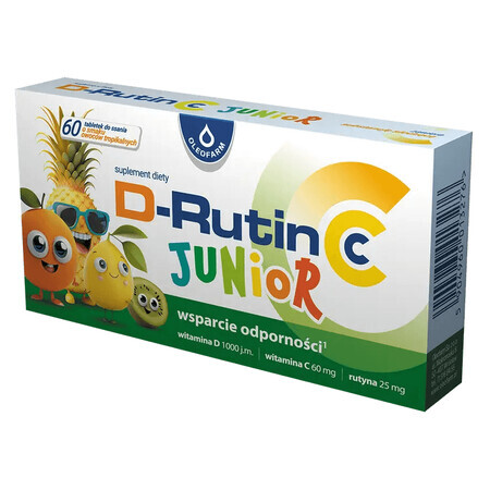 D-Rutin CC Junior, tropische vruchtensmaak, 60 zuigtabletten