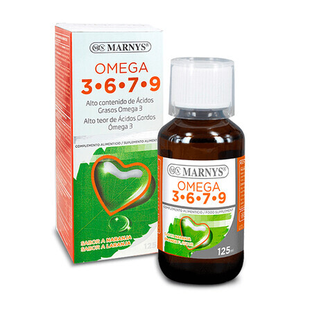 Omega 3, 6, 7, 9 Veganistisch, 125 ml, Marnys