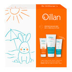 Set Oillan Sun, Beschermende gezichts- en lichaamsemulsie, SPF 50, 100 ml + badgel 3in1, 200 ml + hydraterende dermocrème, 75 ml gratis