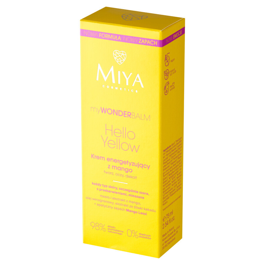 Miya myWONDERBALM Hello Yellow, stimulerende crème met mango, 75 ml