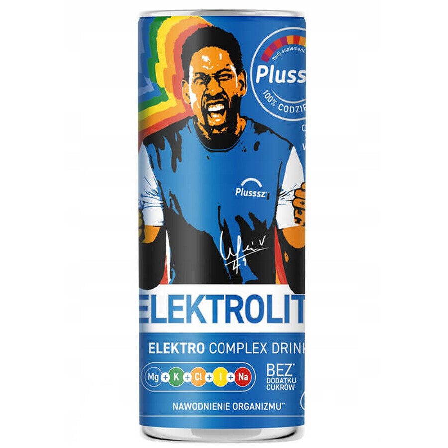 Plusssz Elektrolity Electro Complex Drink, koolzuurhoudende drank, mango-limoen smaak, 250 ml