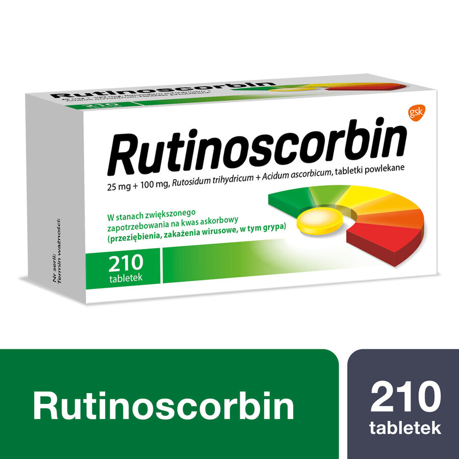 Rutinoscorbin 25 mg + 100 mg, 210 filmomhulde tabletten