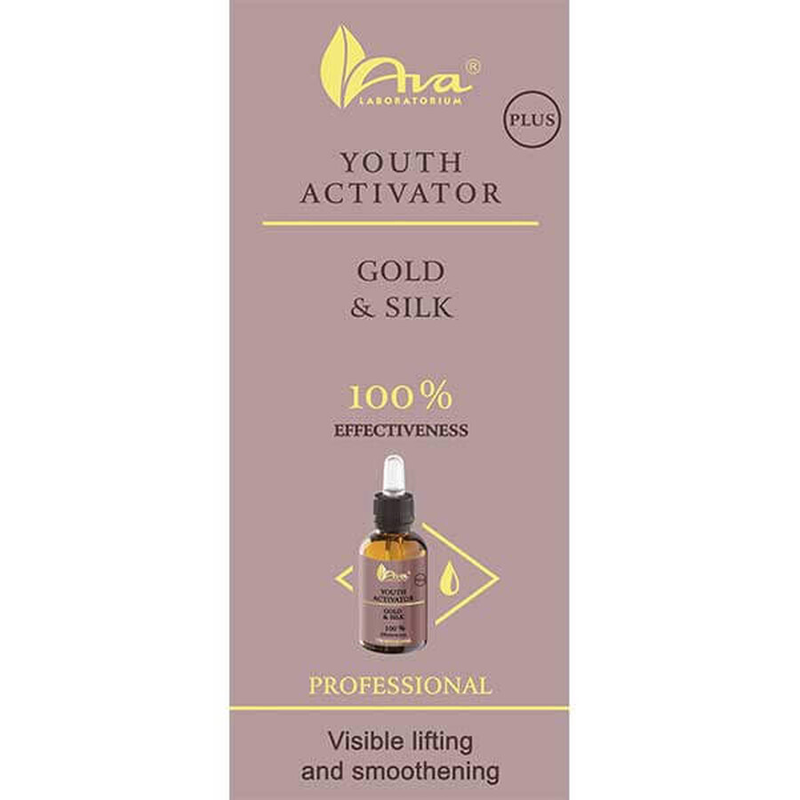 Ava Youth Activator Plus, gezichtsserum van goud en zijde, 30 ml