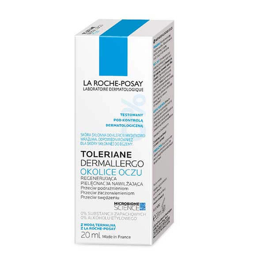 La Roche-Posay Toleriane Dermallergo, oogcrème, regenererende vochtinbrengende verzorging, 20 ml