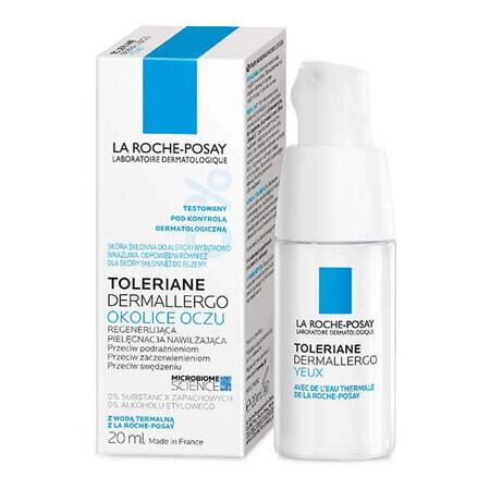 La Roche-Posay Toleriane Dermallergo, oogcrème, regenererende vochtinbrengende verzorging, 20 ml