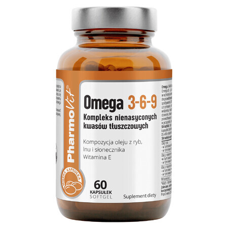 PharmoVit Omega 3-6-9, een complex van onverzadigde vetzuren, 60 softgel capsules