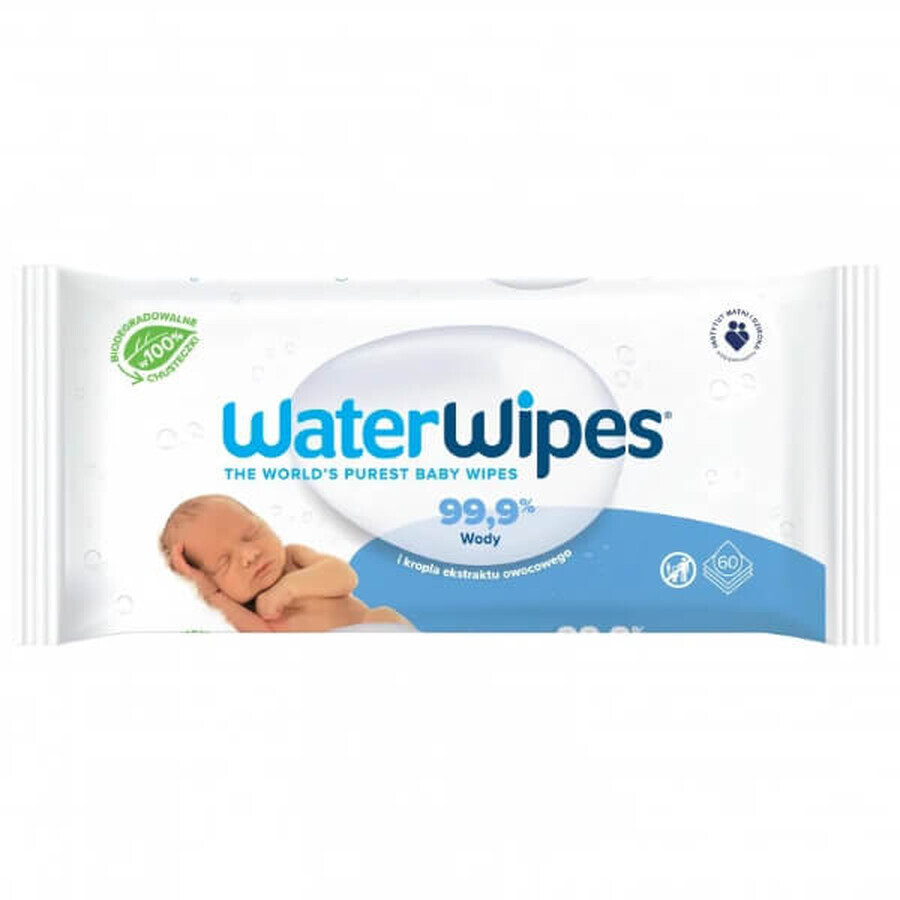 WaterWipes Bio, vochtige doekjes, water, vanaf de geboorte, 4 x 60 st.