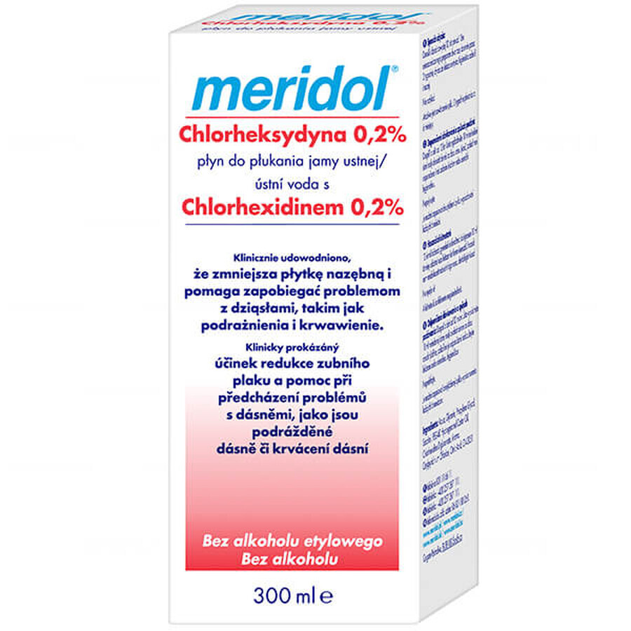 Meridol Chloorhexidine 0,2%, mondspoeling, alcoholvrij, 300 ml