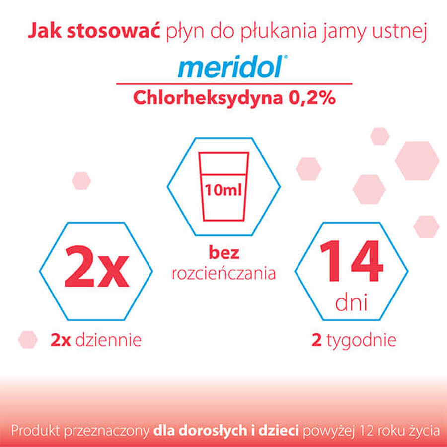 Meridol Chloorhexidine 0,2%, mondspoeling, alcoholvrij, 300 ml