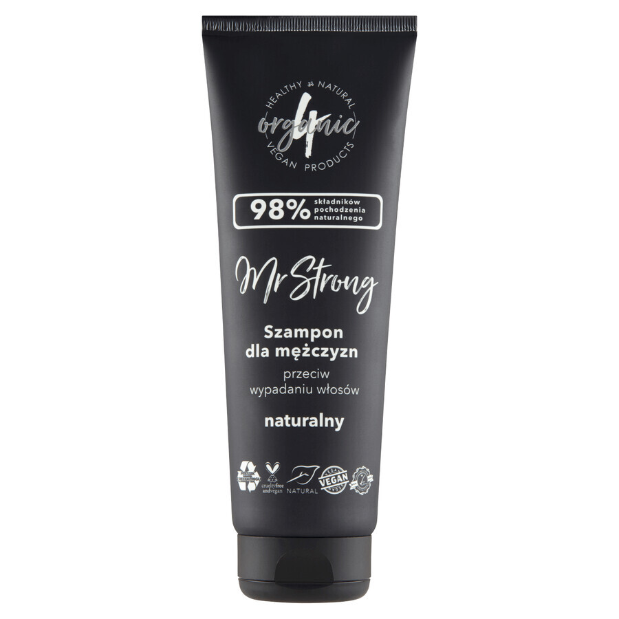 4Organic Mr Strong, natuurlijke shampoo voor mannen tegen haaruitval, 250 ml