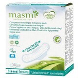 Masmi Natural Cotton, Damenbinden aus Bio-Baumwolle, mit Kiemen, extra lang und hauchdünn, Extralang, 8 Stück