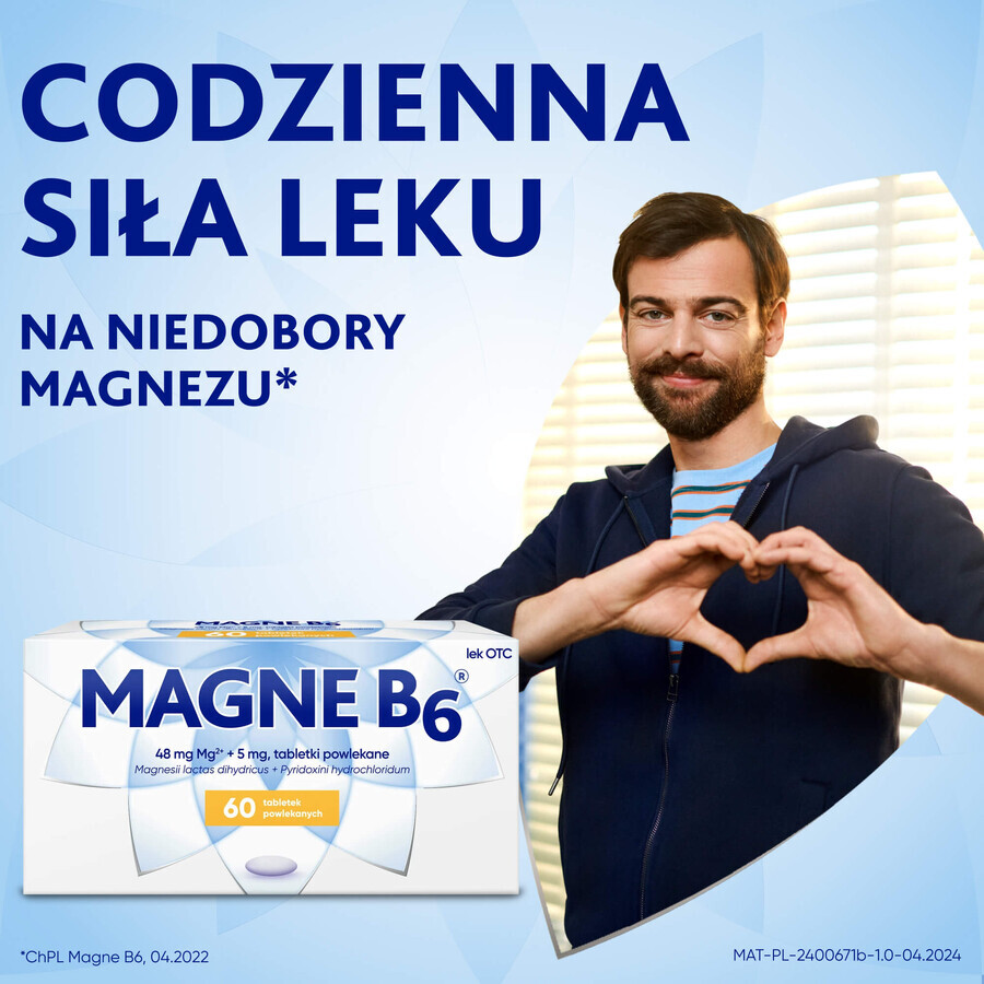 Magne B6 48 mg + 5 mg, 60 film-coated tablets