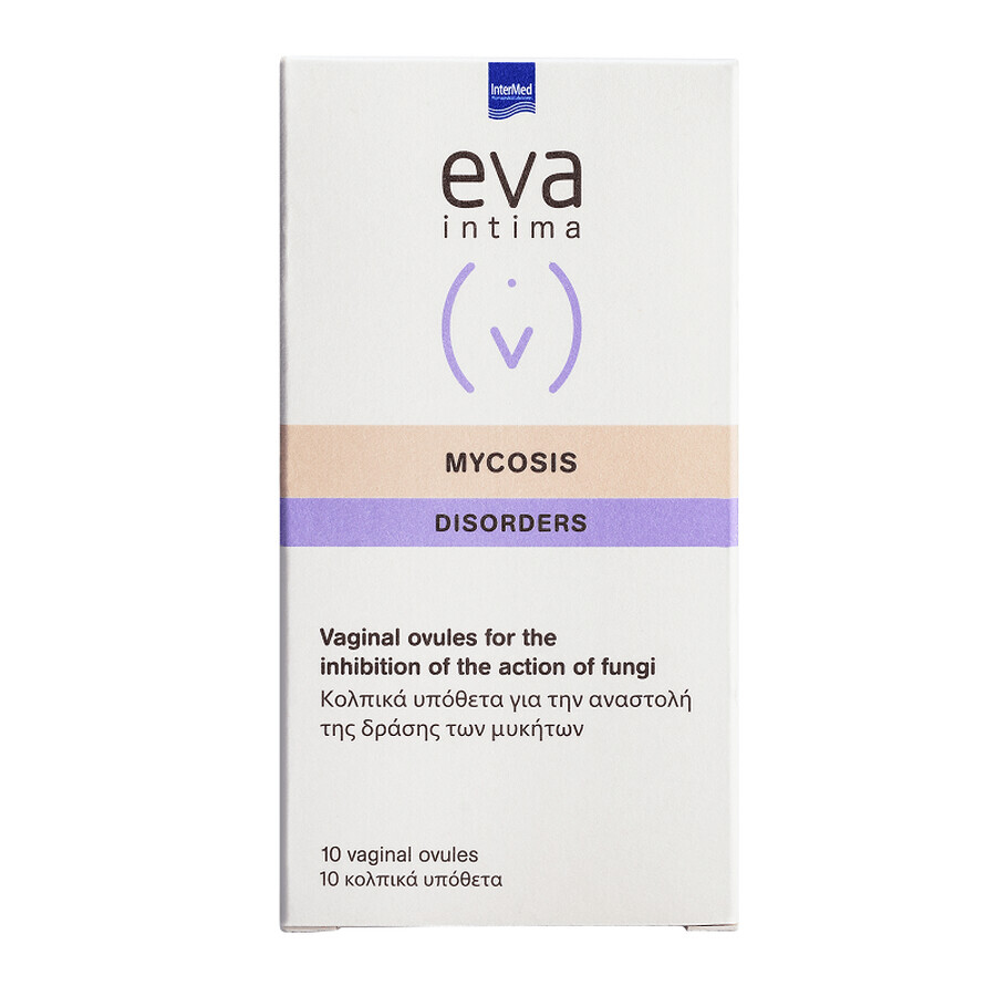 Vaginale ovules voor de verlichting van schimmelvaginitis Eva Intima Mycosis, 10 stuks, Intermed