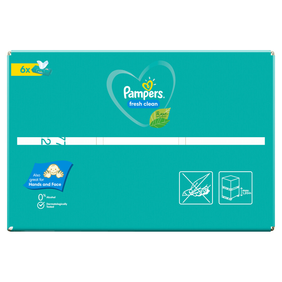 Pampers Fresh Clean, wet wipes, 6 x 80 pcs