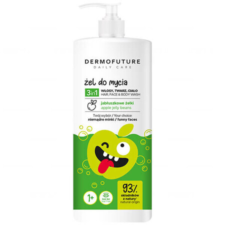 Dermofuture 3in1, gel lavante, gelatina di mele, 500 ml