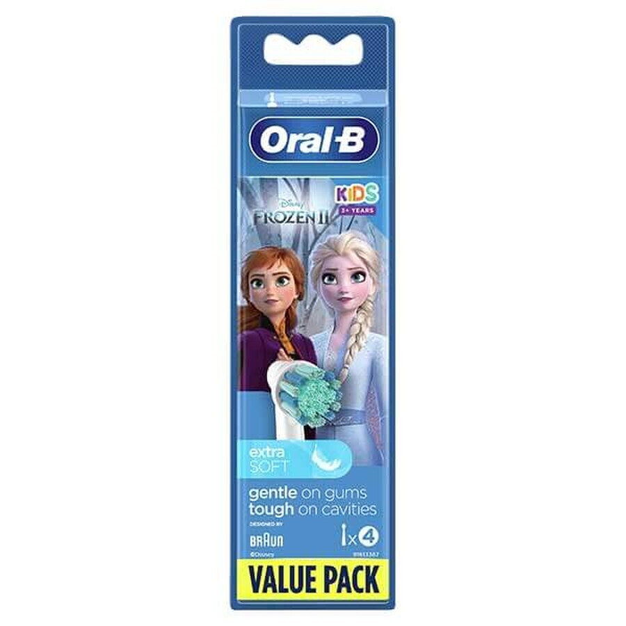 Oral-B Kids Stages Power, Electric Toothbrush Tips, Frozen EB10s-4, 3 Years+, Ultra Soft, 4 Pieces