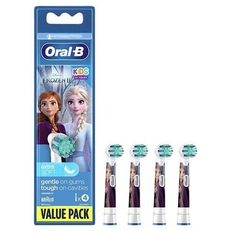 Oral-B Kids Stages Power, Electric Toothbrush Tips, Frozen EB10s-4, 3 Years+, Ultra Soft, 4 Pieces