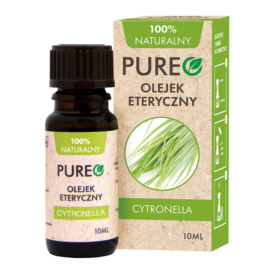 Pureo, ulei esențial de citronella, 10 ml