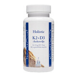 Holistic K2 + D3 en Olja, vitamine K 45 µg + vitamine D 50 µg , 60 capsules