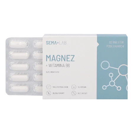 SEMA Lab Magnesio + Vitamina B6, 60 comprimidos recubiertos con película