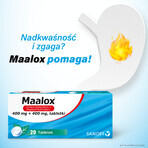 Maalox 400 mg + 400 mg, 20 comprimidos