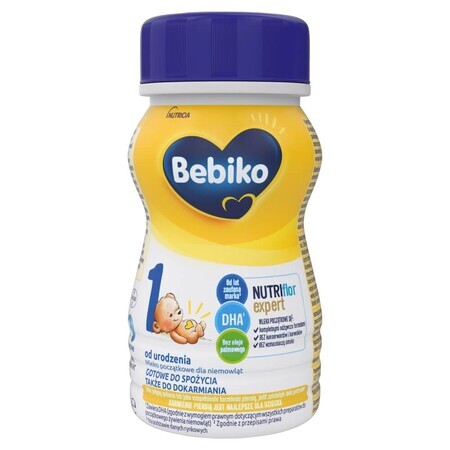 Bebiko 1 Nutriflor Expert, kant-en-klare zuigelingenmelk, vanaf de geboorte, 200 ml