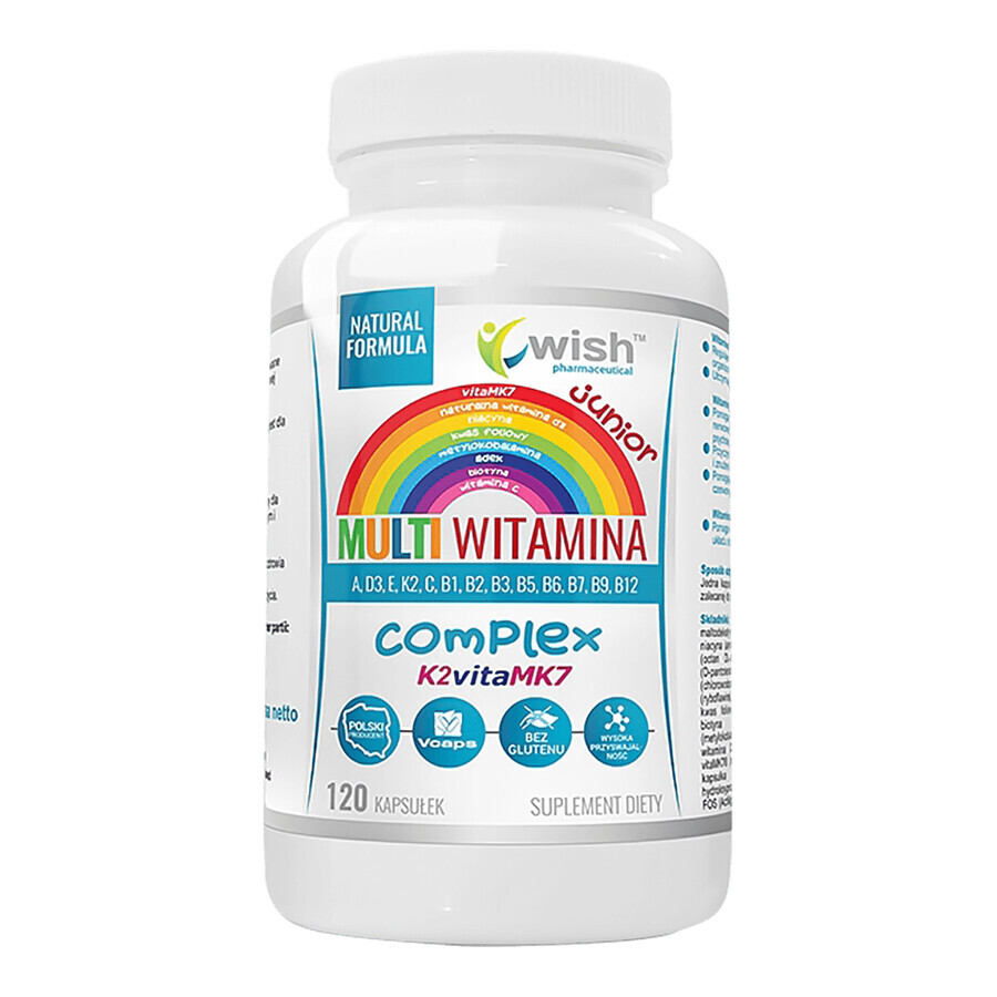 Wish Multivitaminencomplex Junior K2vitaMK7, 120 capsules