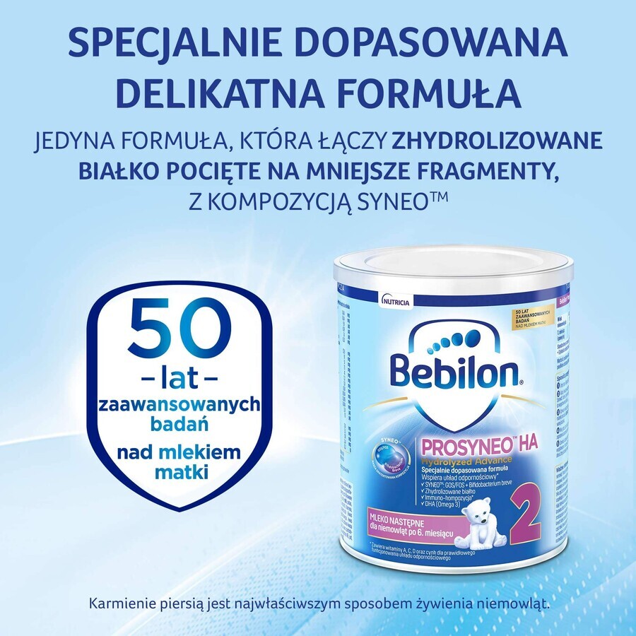 Bebilon Prosyneo HA gehydrolyseerd Advance 2, opvolgmelk, na 6 maanden, 400 g