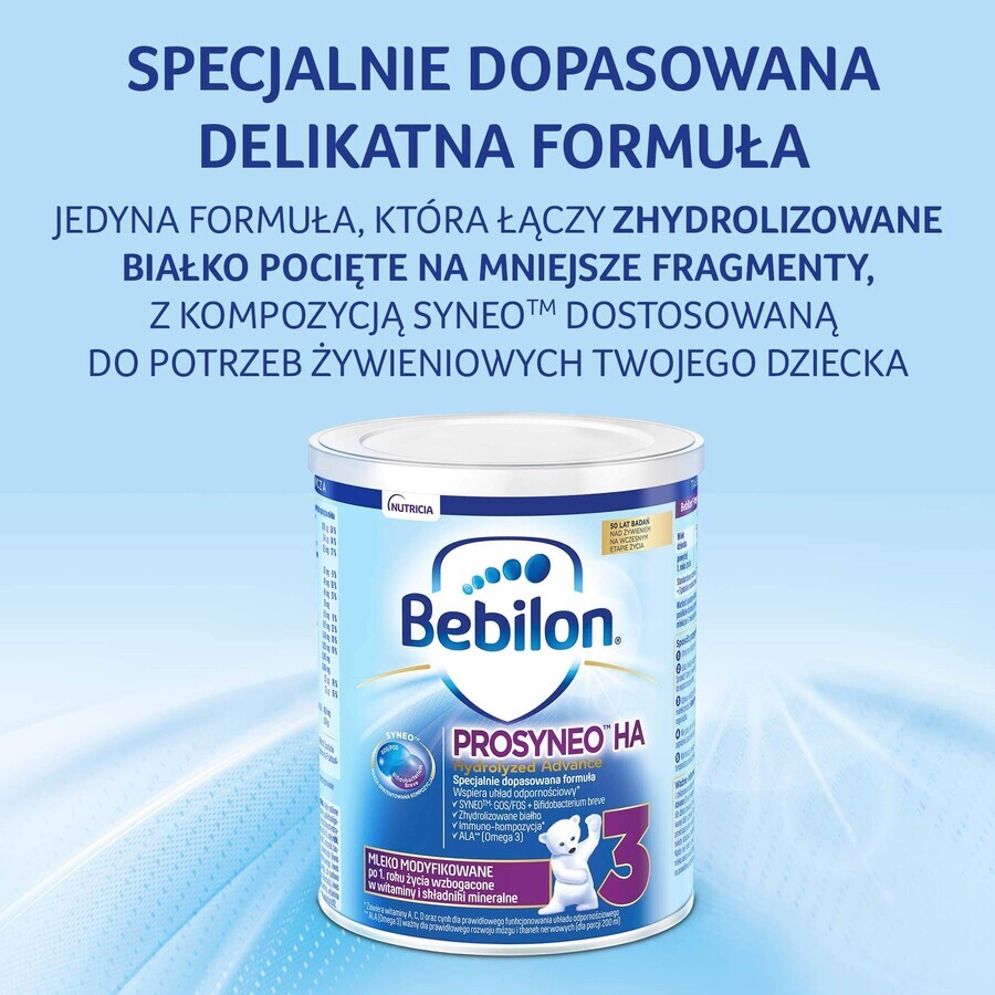 Bebilon Prosyneo HA gehydrolyseerd Advance 3, gemodificeerde melk, na 1 jaar, 400 g