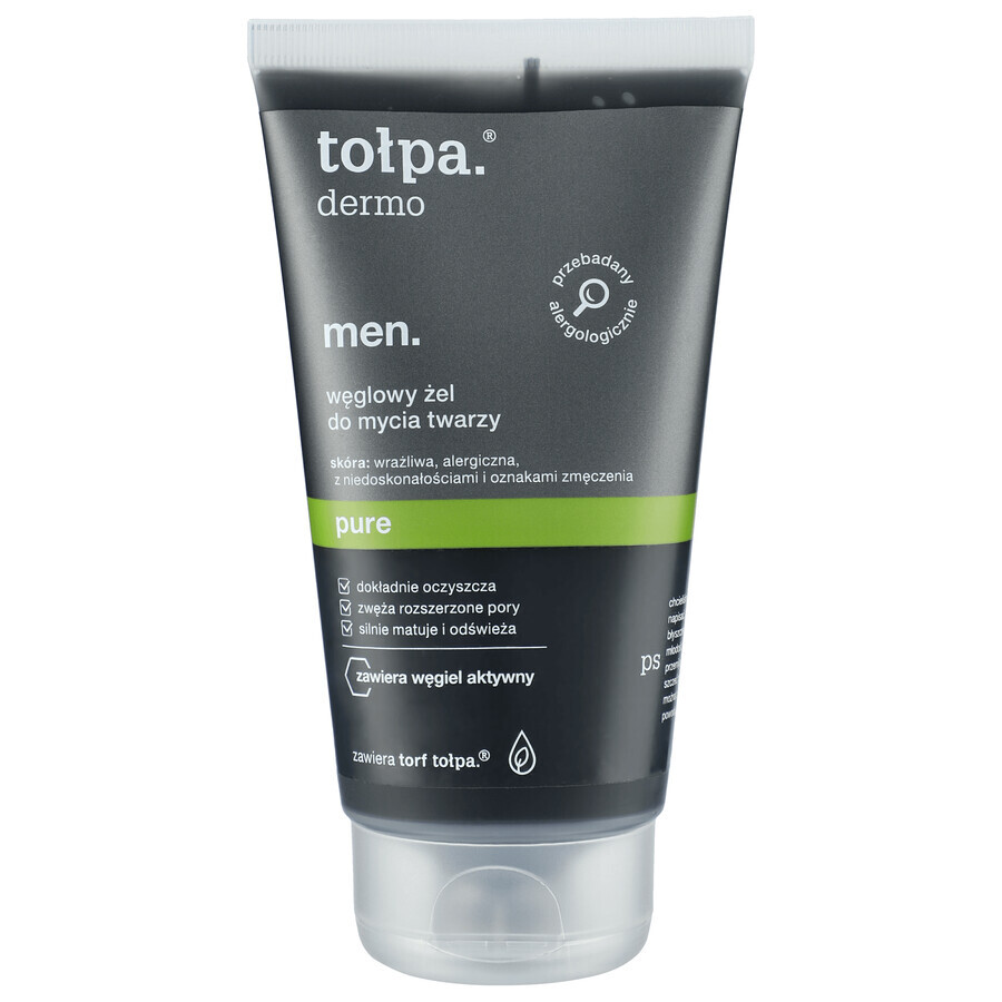 Tolpa Dermo Men Pure, gommage purifiant au charbon de bois contre les points noirs, 100 ml